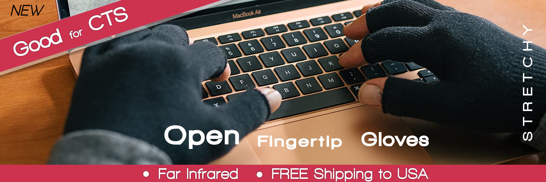 NEW open fingertip gloves are all far infrared