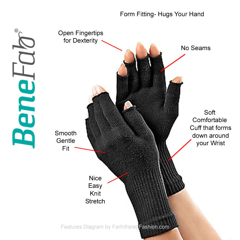 Far Infrared Open Fingertip Gloves