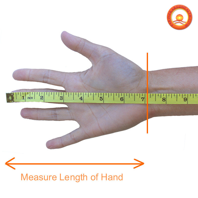 Measure Hand for FULL FINGERTIP STRETCHY KNIT Far Infrared Therapy Gloves